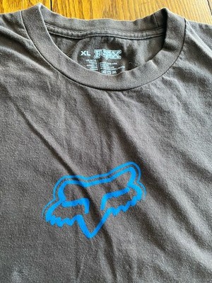 Fox Racing Men's Short Sleeve Shirt Size XL Brown With Blue Fox 