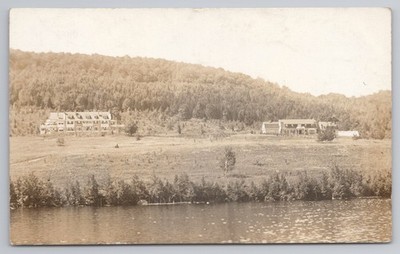 RPPC Unidentified USA Landscape, River & Hotels, AZO Back c.1904-1918