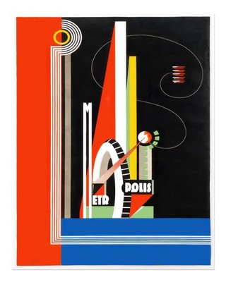 Art Deco Metropole Wandkunst Modernes Abstraktes Design Abstrakte Urba