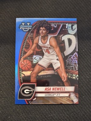 Asa Newell 2024-25 Bowman University Chrome U 1st Blue Refractor /199 Georgia