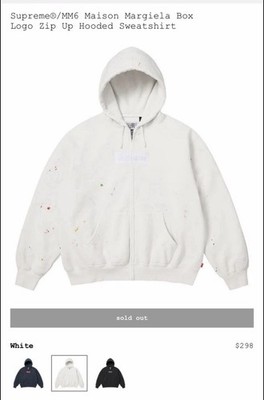 Supreme x MM6 Maison Margiela Box Logo Zip Up - White XLarge