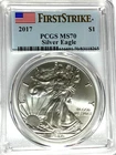 2017 $1 American Silver Eagle 1oz Fine PCGS MS70 First Strike .999 Label