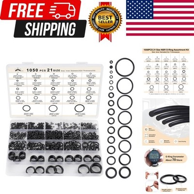 1050 PCS O Ring Assortment Kit 21 Sizes Nitrile Rubber Seals for Plumbing & Auto
