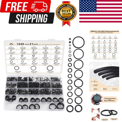#ad 1050 PCS O Ring Assortment Kit 21 Sizes Nitrile Rubber Seals for Plumbing amp; Auto $9.69
