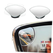 2 PCS Car Blind Spot Mirror 360 Degree Rotating HD Glass Wide Angle Fan-Shaped