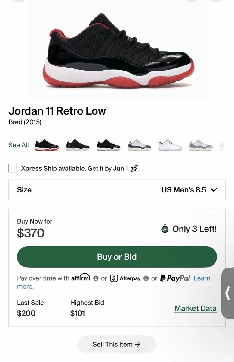 Preços baixos em Jordan 11 Retro Low Red | eBay