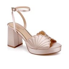 Jewel Badgley Mischka Paola Almond Toe Dress Platform Sandals SZ 9