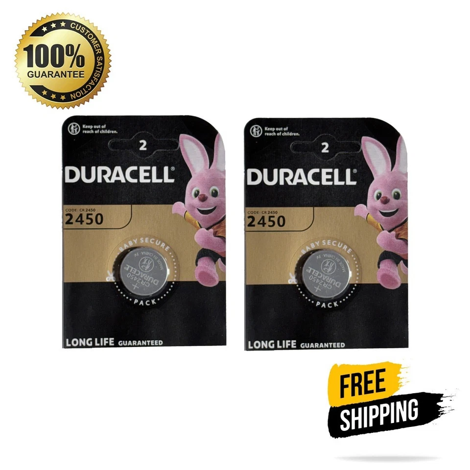 PAQUETE DE 2 UNIDADES DURACELL D2450 NUEVAS, BATERÍA DE CELDA DE MONEDA DE LITIO 3V CR2450 CADUCIDAD 2035 Foto 4 de 4