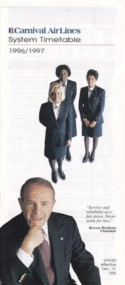 1996-1997 Carnival Airlines flight timetable