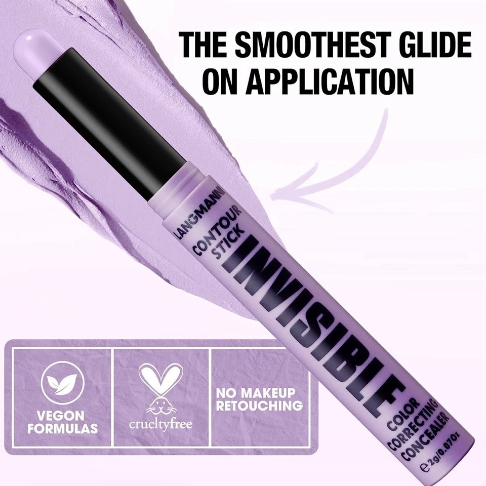 Langmanni Invisible Purple Contour Concealer Stick Makeup Lasting Waterproof - Image 3 of 4