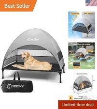 Cooling Elevated Pet Cot with Removable Shade - Perfect for Dogs at the Beach