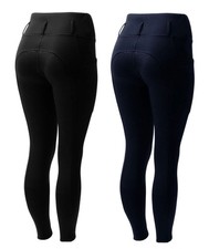 Damen Thermo-Reitleggings mit Vollbesatz Handytasche Schwarz oder Blau Gr. 34-44