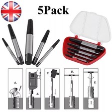 5 PCS Screw Extractor Set Bolt Stud Extractor Broken Damaged Screw Remover Kit