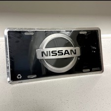 Nissan Embossed Auto License Plate Chrome Black