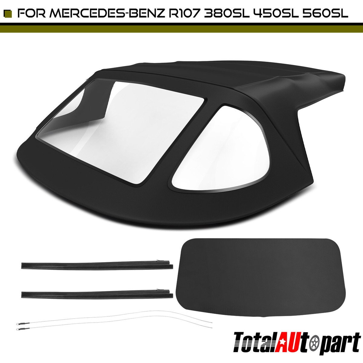 Black Convertible Soft Top with Clear Window for Mercedes-Benz