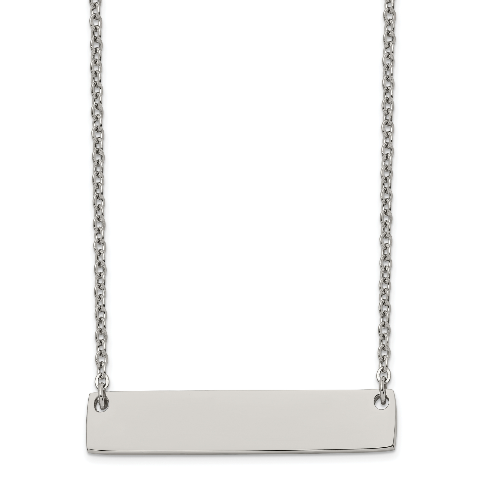 Avariah Chisel Titanium Polished Bar ch with 2 inch extension Necklace - 19.5