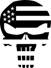 American Punisher Skull Premium Vinyl Decal 5inch
