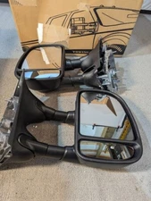 ECCP 050340 Truck Door Mount Towing Mirrors Black New Open Box