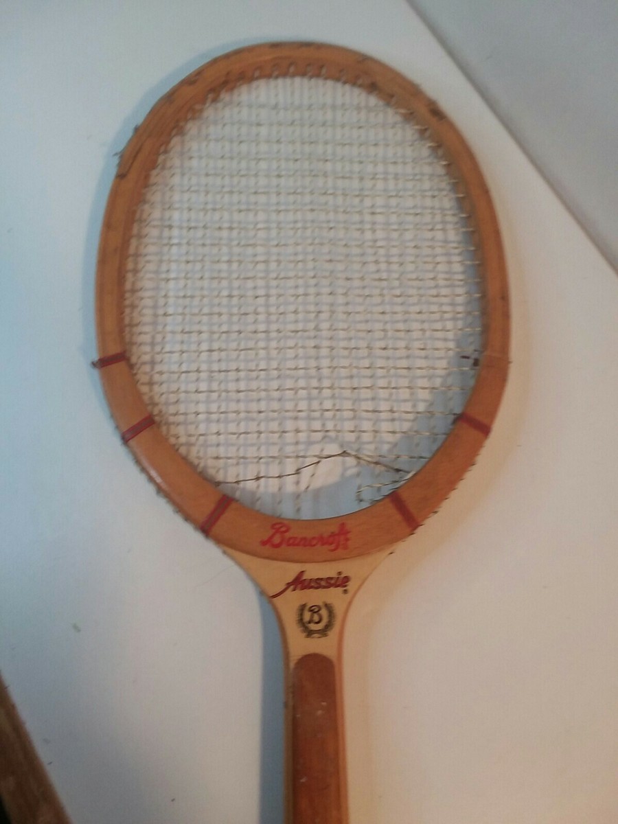 Raquette De Tennis Vintage Bancroft The Aussie – Bois – Grip 4 5/8″ – Avec Presse