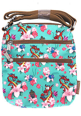 Loungefly x Disney Mulan Mushu and Crikee Flower Nylon AOP Backpack 