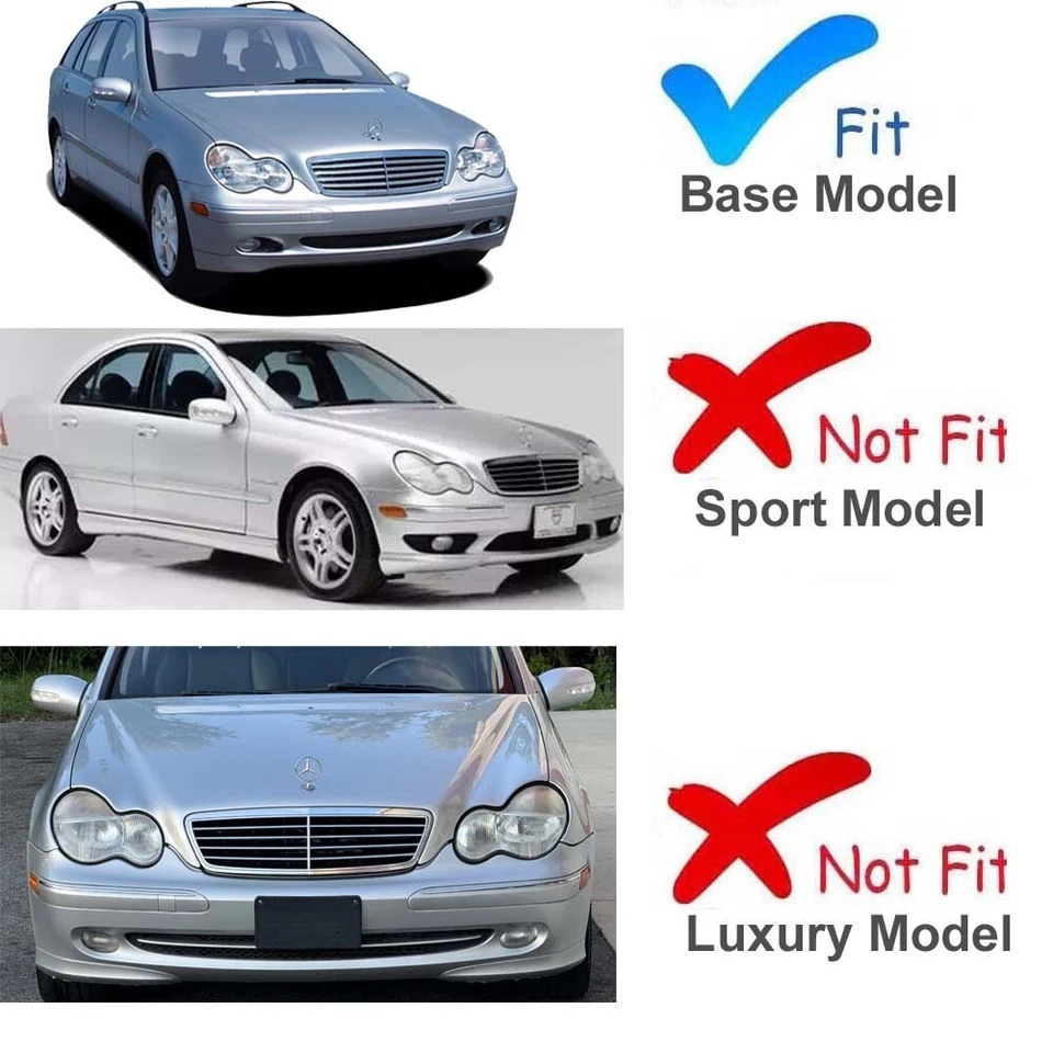 Clase C 01-07 W203 Base Parachoques Cromo Rejilla Malla Moldura C230 Fábrica 240 Foto 2 de 4