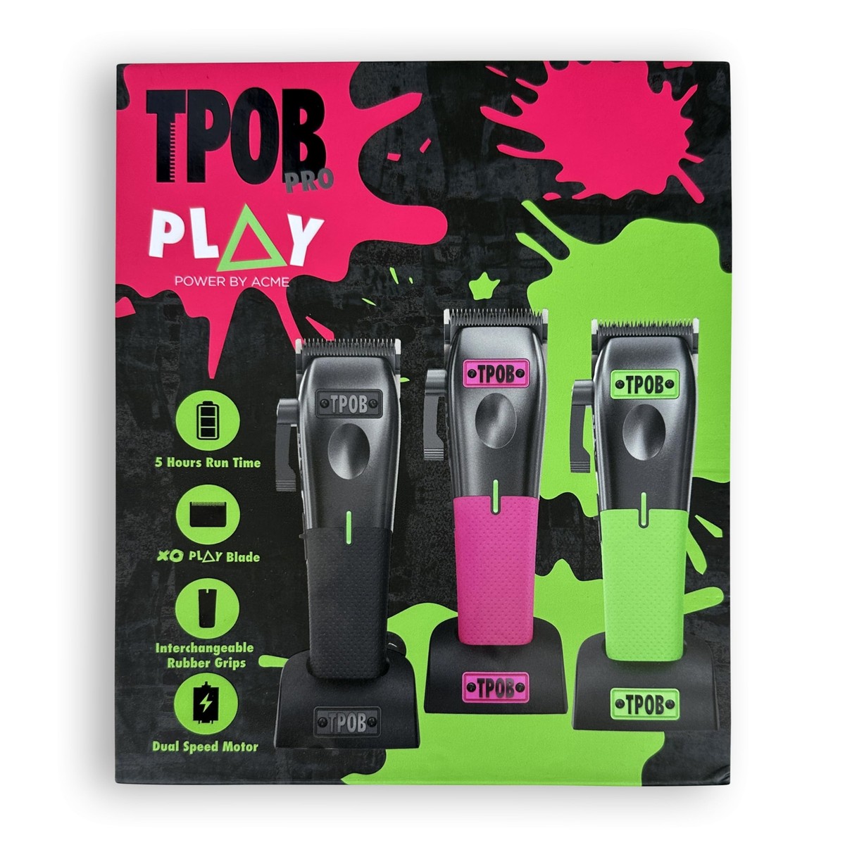 TPOB Play Barber Hair Clippers for Men 7500 RPM with Rubber Green