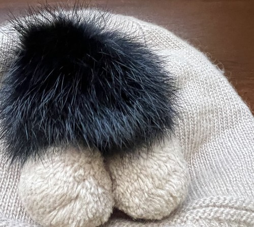 New Portolano Kids Nylon/wool/angora/cashmere blend Beige Hat Girls size 1-3 Y - Picture 2 of 5