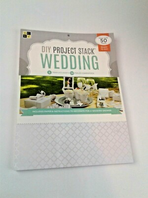 DIY PROJECT STACK  '' WEDDING - 50 Pcs-Incl 5 Templates & 36 Foil Cardstock--NEW