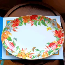 Spode Maui Oval Porcelain Serving Platter ~ Dishwasher / Oven Safe