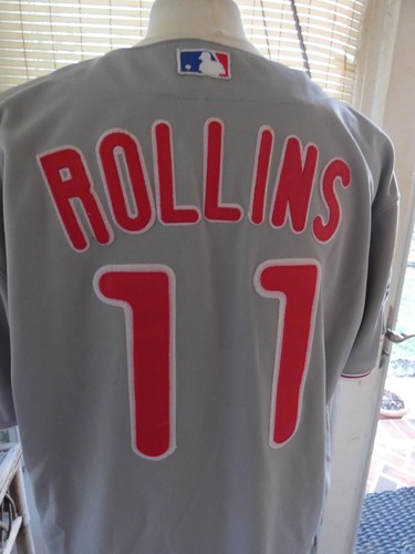 Majestic MLB Philadephia Phillies #11 Rollins Men's Jersey, 52 - Picture 5 of 5