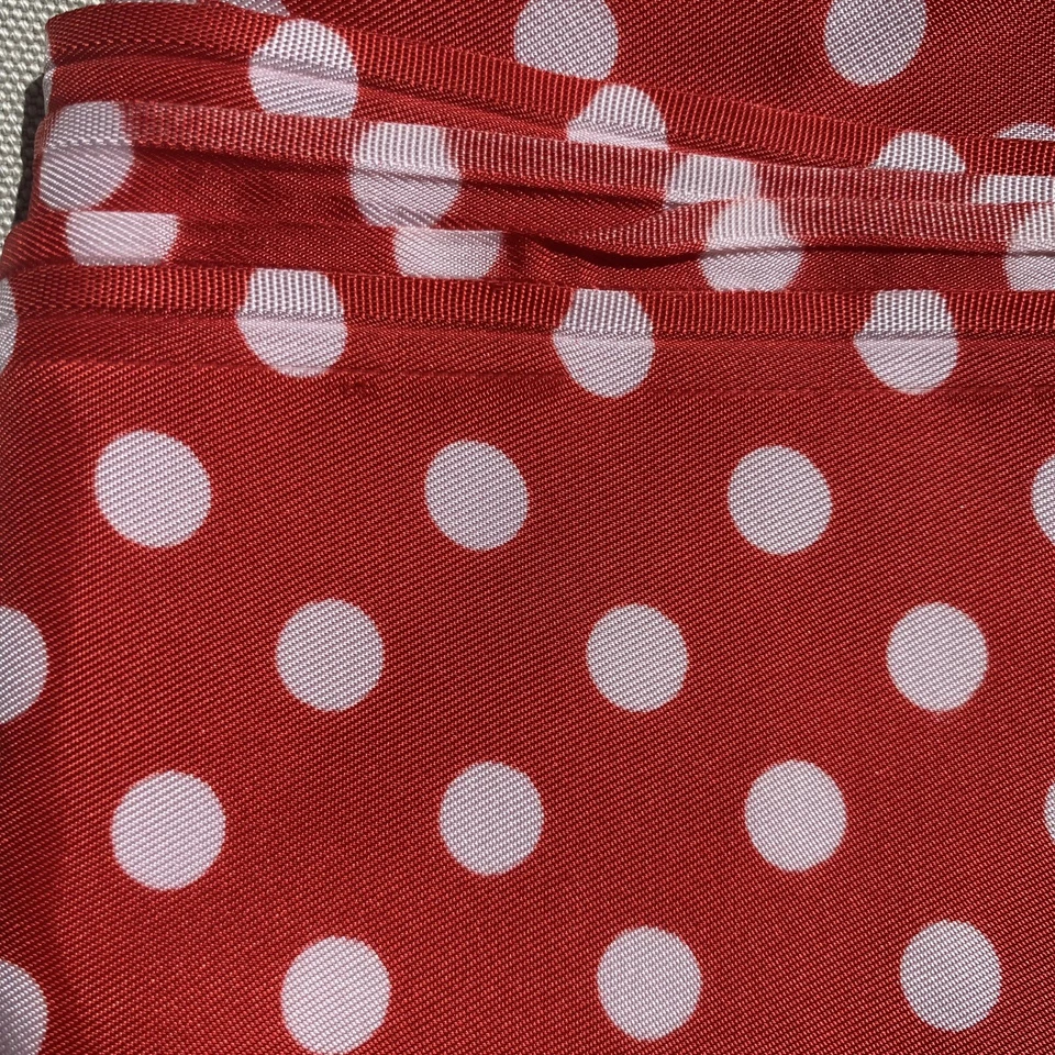 "Tela de satén vintage de lunares rojos y blancos 73x45""" Foto 4 de 4