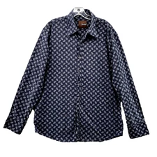 Roar Shirt Men's XL Black Paisley Preppy Western Cowboy Casual 90s Rodeo Rancher