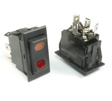 1 pc. Maintained Lighted Rocker Switch SPDT 10A @ 12V DC,  Black , ON-OFF-ON