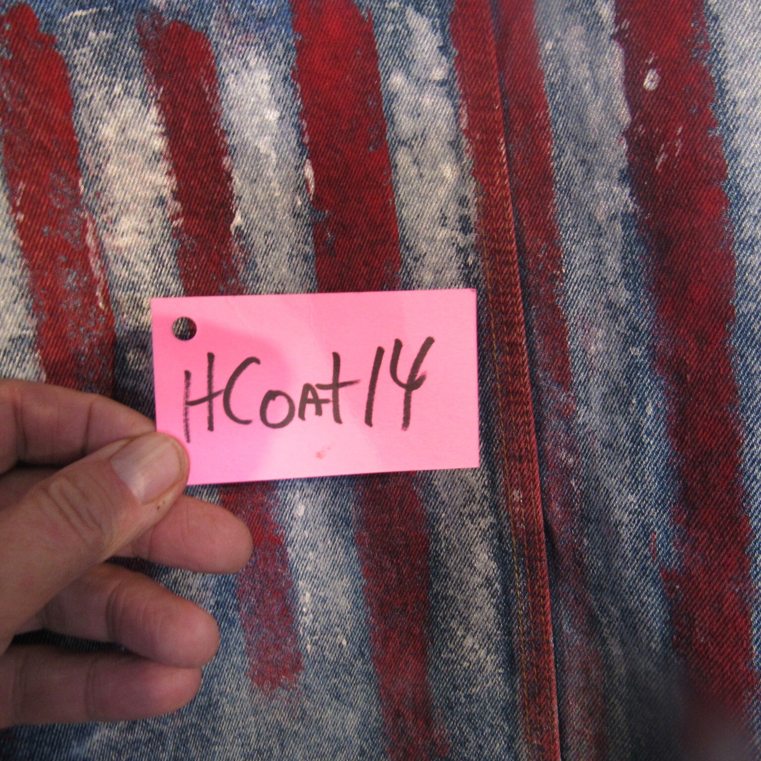 G H Bass Mens Denim Custom Patriotic Flag Jean Jacket Gem g-h-bass-mens-denim-custom-patriotic-flag-jean-jacket-gem
