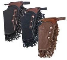 Western Chinks - Chaps - Smooth Leather - Sizes S,N,L,XL - Black, Brown or Tan