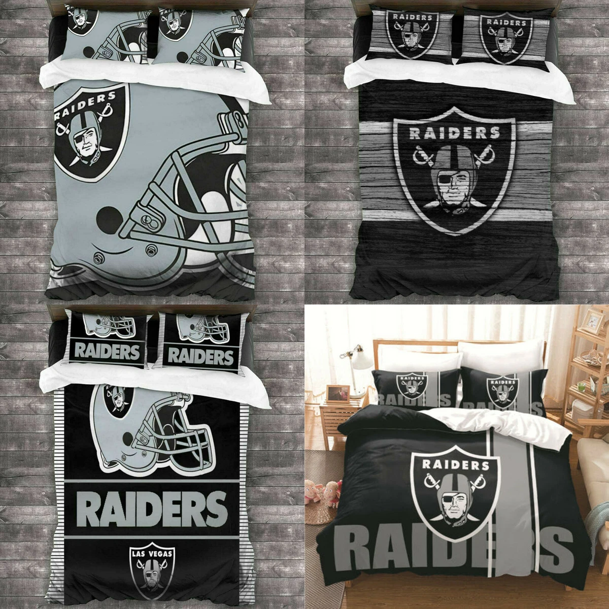 Las Vegas Raiders Comforter Cover Bedding Set 3PCS Quilt Duvet Cover  Pillowcases