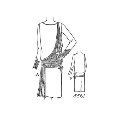 Past Patterns 5561 - Late 1920s Slightly Bloused Dress Sewing Pattern bust 36''