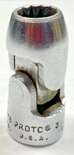 Vintage PROTO TOOLS 5273 -3/8" 12 Point Universal Swivel Socket 3/8” Drive USA