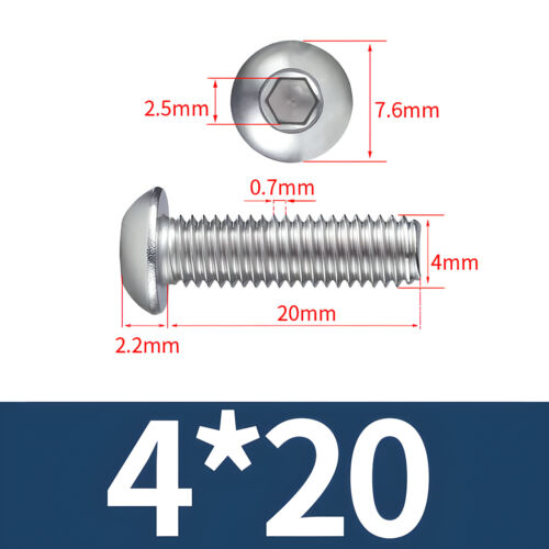 Viti a testa cilindrica M2 M2,5 M3 M4 M5 M6 M8 M10 ISK acciaio inox A4 V4A DIN ISO 7380 - Foto 40 di 111