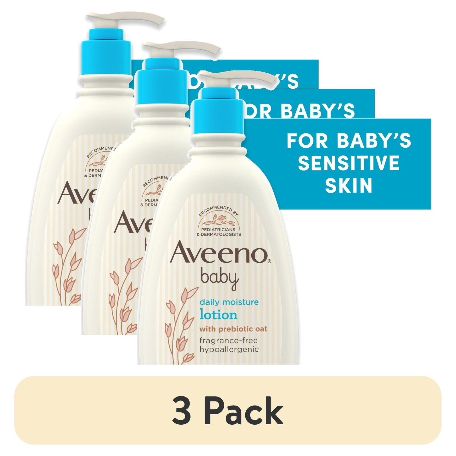 Aveeno Baby Daily Moisture Lotion 18 FL OZ 3-Pack for Newborns