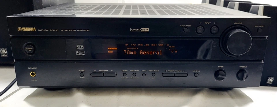 Yamaha HTR-5635 Natural Sound AV Receiver Amplifier w/ Subwoofer & 4 Satellites - Image 4 of 4