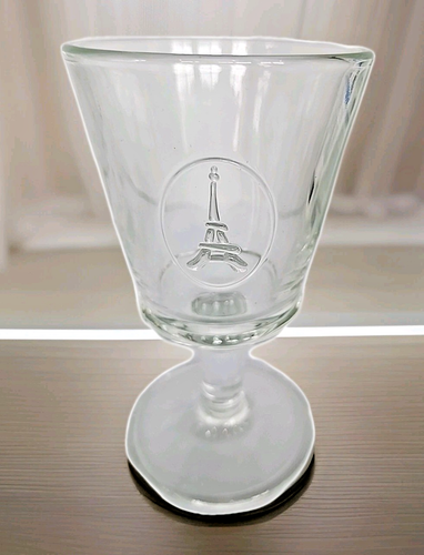 Vintage La Rochere France Eiffel Tower Heavy Stemmed Clear 8 oz Glasses 6 Pc Set - Picture 4 of 8