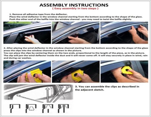 Fensterblende Windabweiser mit Clips für MERCEDES VITO W639 VIANO 2003 BIS 2014 - Bild 9 von 9