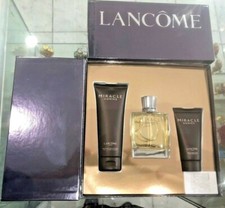 LANCOME Miracle Homme set w/ EDT 50ml Spray, 50ml After Shave Balm,100ml Shampoo
