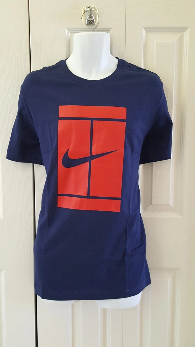 Nike court tennis heritage top logo t shirt mens
