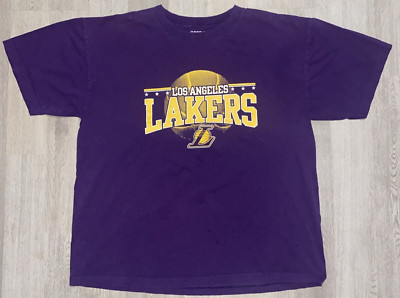 Los Angeles LA Lakers NBA T-Shirt XL Purple Basketball Stars Kobe Magic Shaq