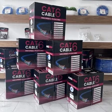 AvesView CAT6E Indoor 1000ft Ethernet Cable UTP (CCA) 23AWG 550MHz - Lot of 6