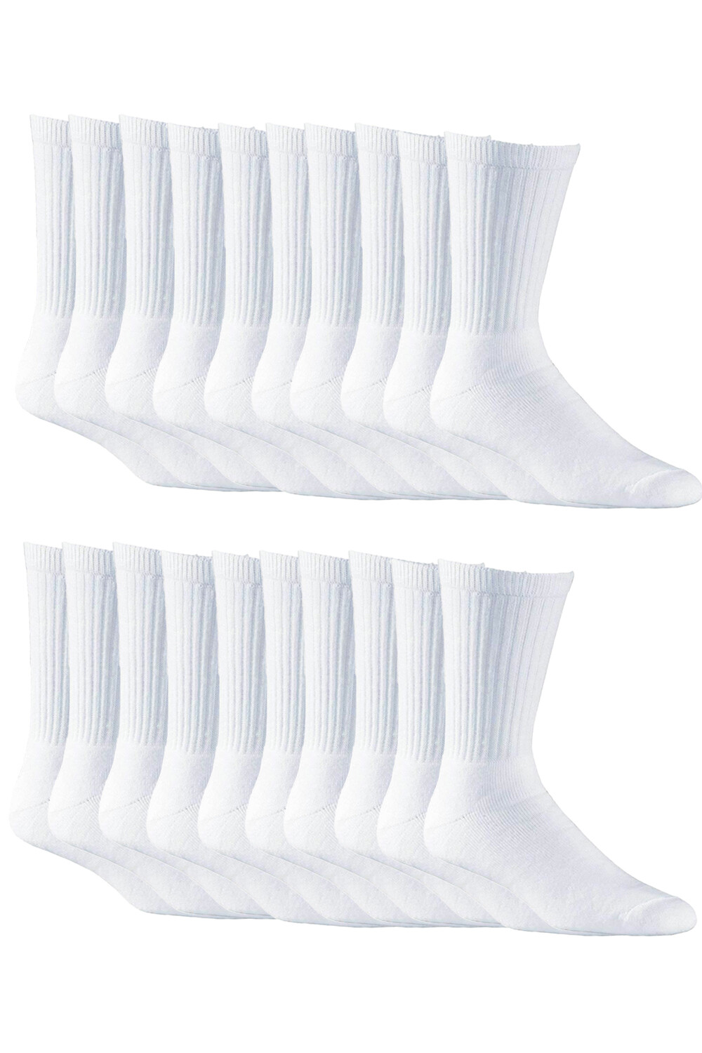 SAOLA 5 10 20 Pairs Men Sports White Rich Cotton Cushion Sole Socks Size 6 11