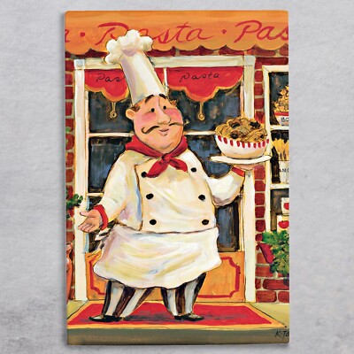 Keramik Bild Fliese Plakette ''Pasta Chef'' von K Tobin Neu & Verpackt 30cm x 20cm