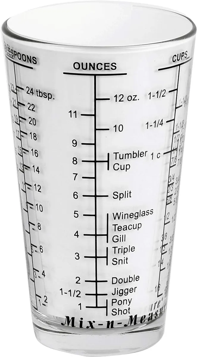 Kolder Multi-Purpose Liquid and Dry Measuring Cup, 16-Ounce, Black Print